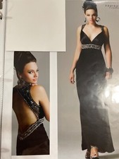 Faviana Cobalt Beaded Prom Evening Special Occasion Dress size 8 Orig.  420.00