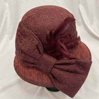 NWT Fine Millinery Collection By August Accessories Wine 