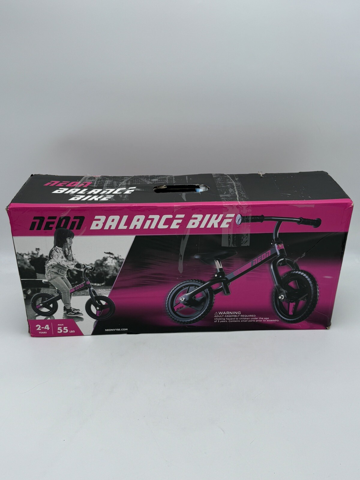 Balance Bike Neon Kids Black/Pink  55 lbs for 2-4 Year Old K