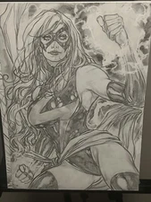 Captain MarvelOriginal Art 11x17 Pencils by Carlos Silva