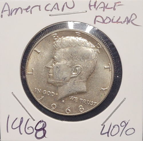 1968 AMERICAN SILVER HALF $1.00 I COMBINE SHIPPIN BUY MORE & SAVE. STOCK PHOTO