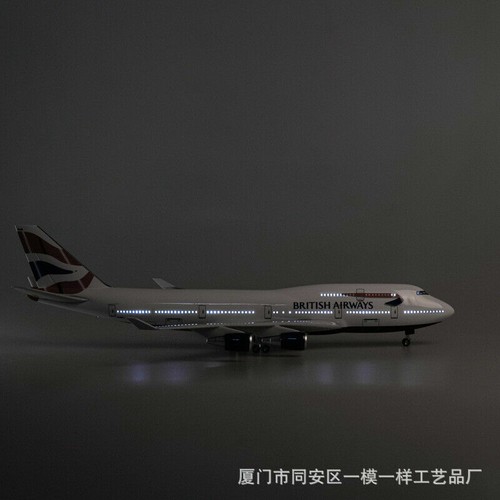 1/150 Resin 47cm British Airways 747-400 Passanger Airplane w/ Voice Light Toy - Picture 5 of 10