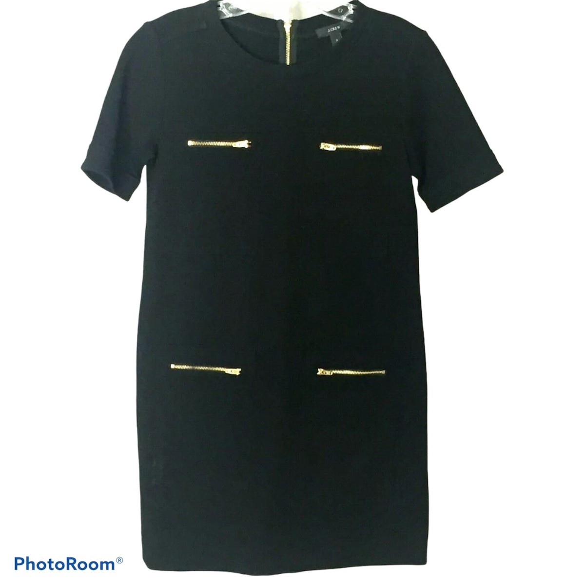 J. Crew Women's Shift Dress Crew Neck Short Sleeve Back Zip