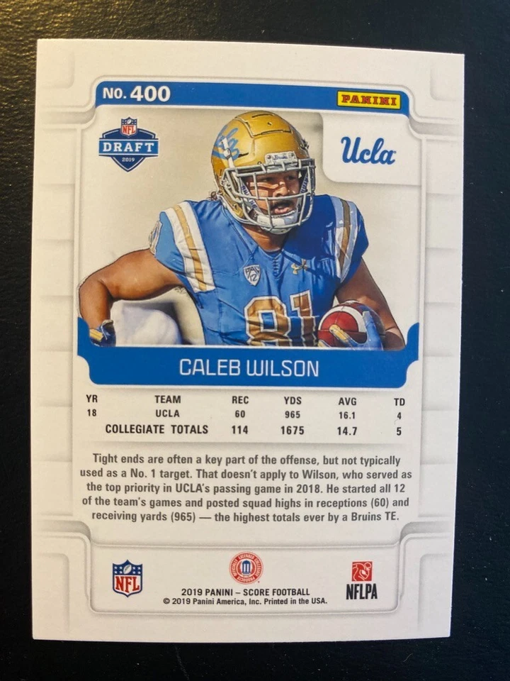 Caleb Wilson Rookie 2019 Panini Score #400 UCLA - Image 2 of 2