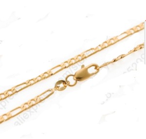 figaro 18k chain necklace gold 5mm clasp lobster filled yellow