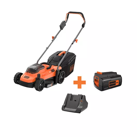 BLACK DECKER 36V Cordless 33cm Lawnmower inc. Battery Charger eBay