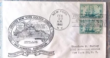 1948 NEW YORK GOLDEN JUBILEE CRYSTAL PALACE WORLD'S FAIR 1858 FEDERAL HALL COVER