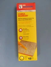  C.H. Hanson China Marker Yellow Lumber Crayon Package of 12 markers #10622  NEW