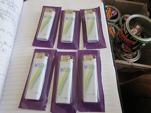 Misty Cigarette Lighters , Vintage , New/Old Inventory ,  Lot of 6
