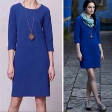 GANNI Lousa Shift Textured Mini Dress Cobalt Blue Size Medium