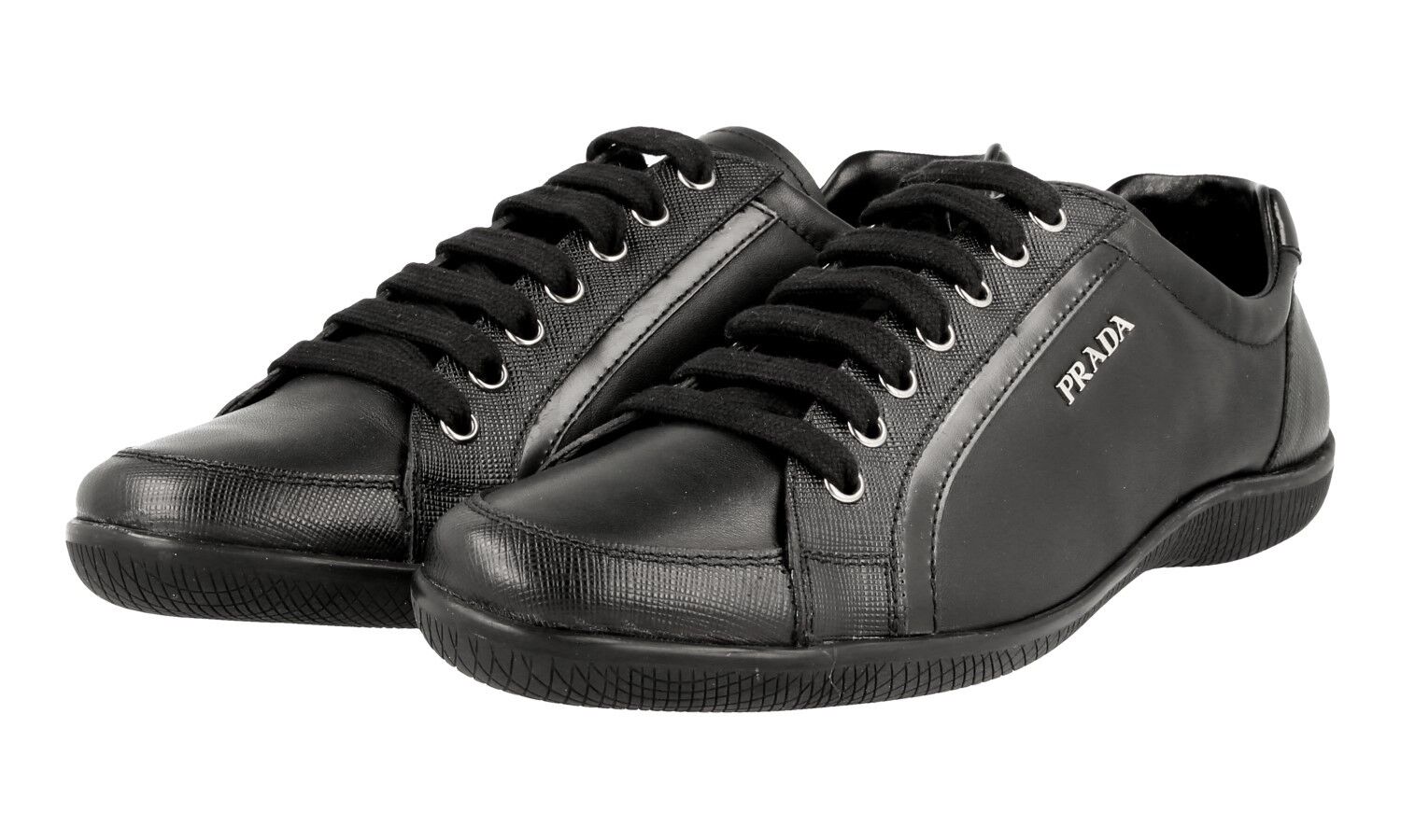 Scherm timmerman fout AUTH LUXURY PRADA SAFFIANO SNEAKERS SHOES 3E5620 BLACK US 7 EU 37 37,5  8050611162255 | eBay