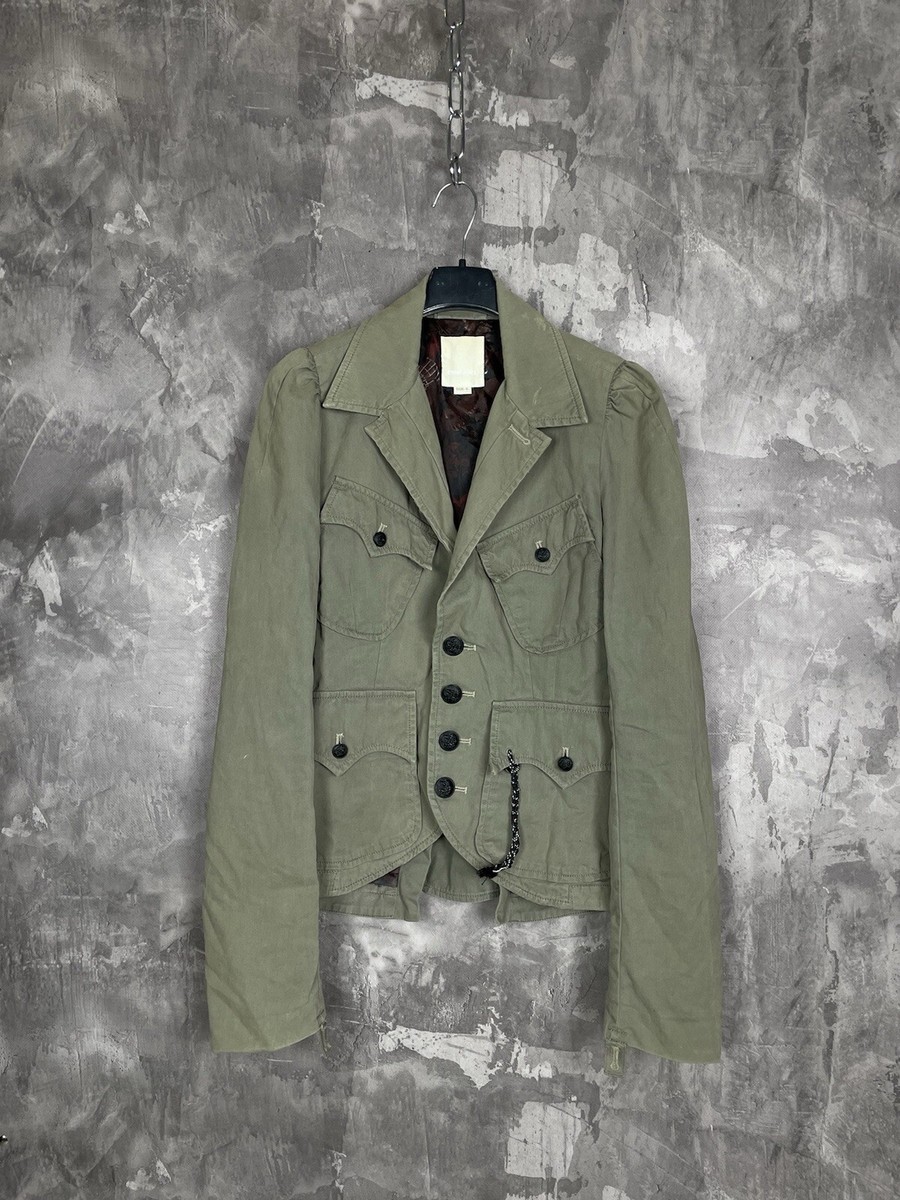 Diesel Cargo Moto Biker Jacket Night Rider Women's Large - Olive