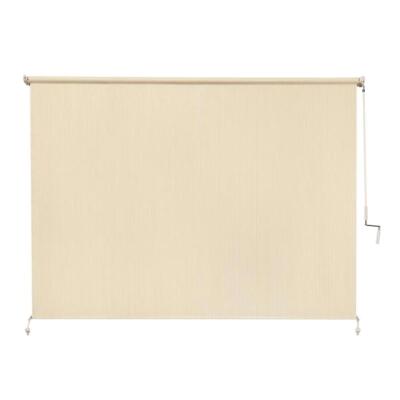 coolaroo roller shade 96'' w x 72'' l sesame uv blocking fade resistant fabric