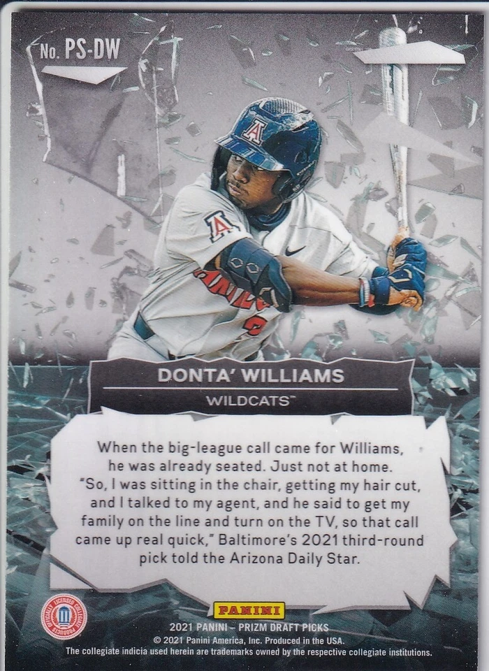 Donta' Williams - Power Surge - 2021 Panini Prizm Draft Picks - Image 2 of 2