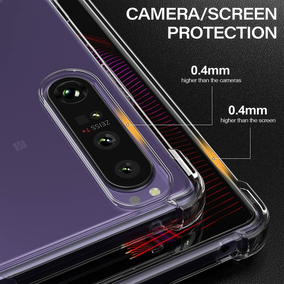 For Sony Xperia 1 III Case Clear Shockproof Cover & Glass Screen