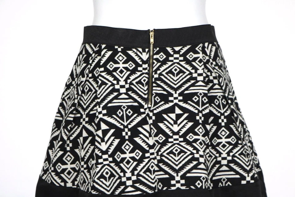 Ya Los Angeles Skirt Size L Black White Pleated Cotton Above Knee Casual - Image 3 of 4