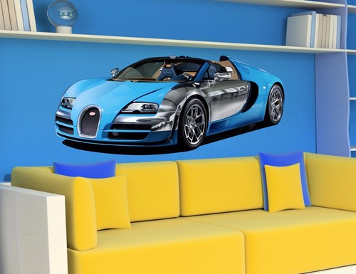 WANDTATTOO BUGATTI VEYRON Sportwagen Aufkleber Wandaufkleber für Kinder - Bild 3 von 3