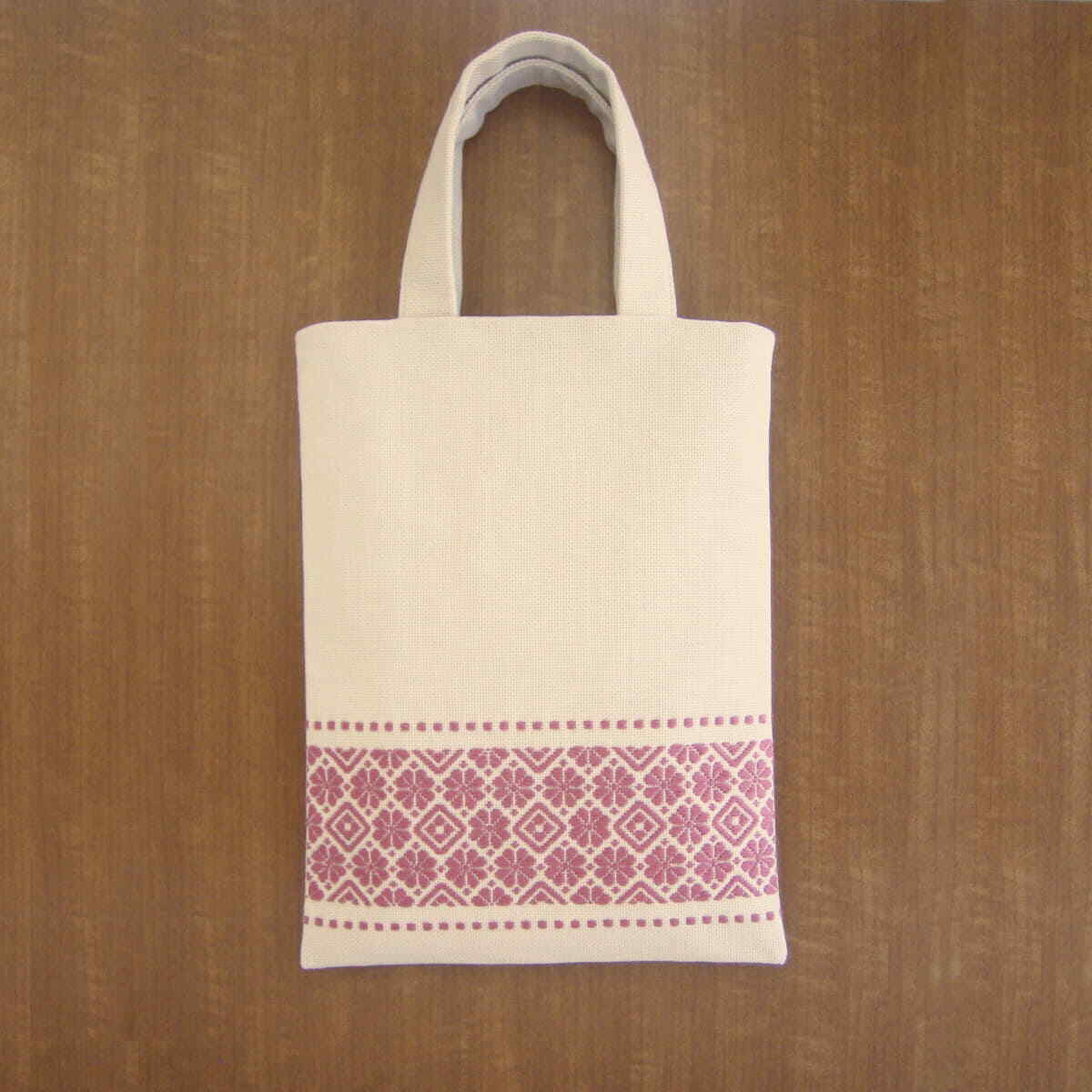 Olympus counted Kogin stitch kit ""Bag beige"", 34x25cm, Original from Japan