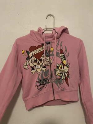 ED HARDY SIZE LARGE PINK ZIP UP | eBay