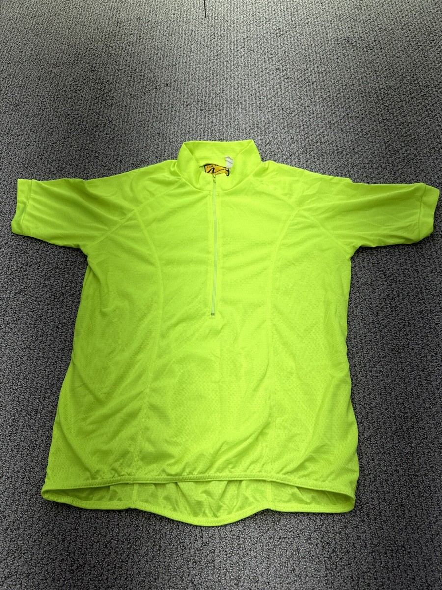 Men's size medium bright fluorescent yellow biker pullover shirt