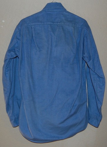 vintage mens eddie bauer chamois cloth shirt light blue/baby
