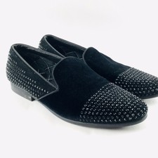 black studded mens loafers