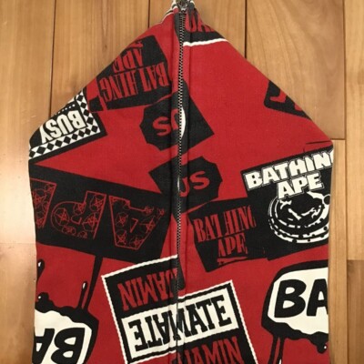 BAPE Mix logo full zip hoodie a bathing ape NIGO Red Size M | eBay