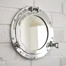 17''Aluminum Porthole Mirror With Shiny Finish - Nautical Ship Wall Home D cor