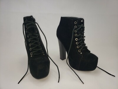 Delicacy Faux Velevet Black 4.5'' Heels S 6.5