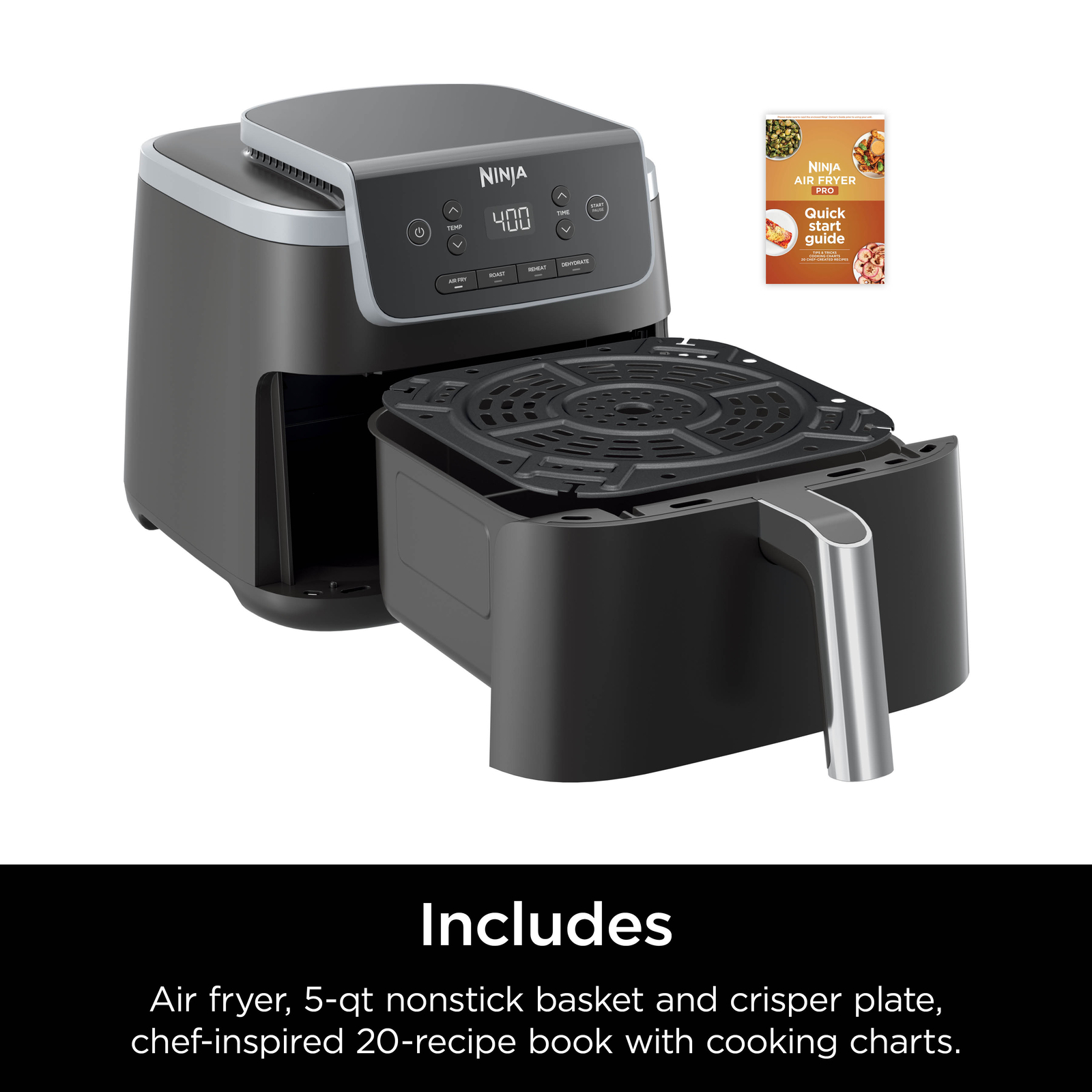 Ninja Air Fryer Pro 4in1 with 5 QT Capacity Gray Falak Tayyeb