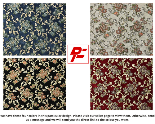 Vintage Retro Floral Velvet Chenille Fabric, 54" Wide, Upholstery Craft, by Yard - Picture 5 of 8