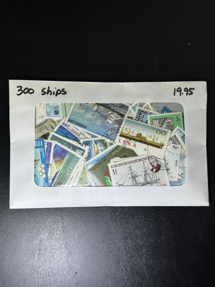 300 Premium World Assortment Used Stamp Collection Featuring Ships & Sailboats - Image 3 of 3