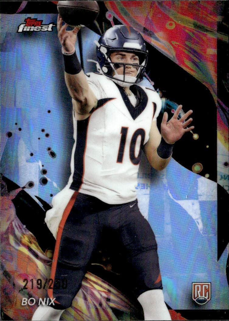 2024 Finest Sky Blue Refractors #163 Bo Nix /250 - NM-MT