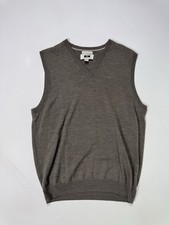 Joseph Abboud Men's Large Extra Fine Merino Wool Sweater Vest V-Neck Lightweight