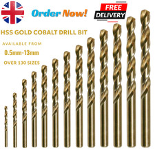 HSS Gold Cobalt Jobber Drill Bit - For Drilling Stainless Steel & Hard Steels