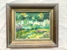 Ölgemälde von U. Mangold mit Signatur - Waldwiese mit Blumen vom Jahr  1990