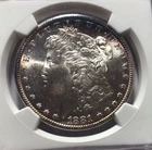 1881 S $1 Silver Morgan Dollar NGC MS63 Gorgeous Purple Toning