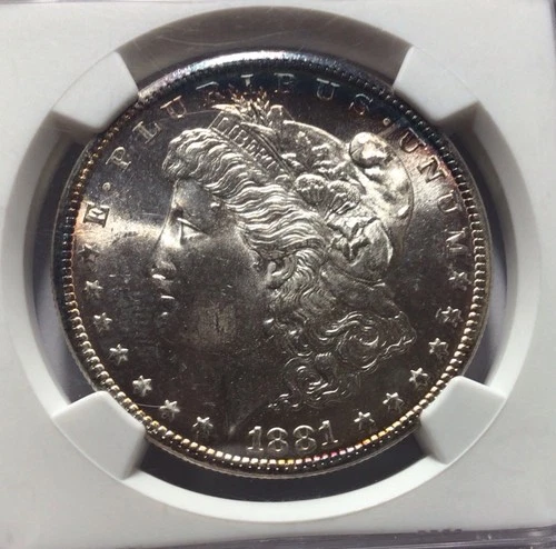 1881 S $1 Silver Morgan Dollar NGC MS63 Gorgeous Purple Toning