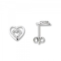 Ohrstecker Zirkonia 925/- Silber Rhodiniert Poliert