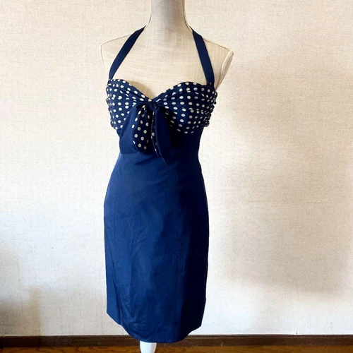 Abito donna Christian Dior in seta marina pezzo unico moda donna (autentico fr