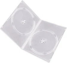 Maxtek 7mm Slim Clear Double CD/DVD Case, 100 Pieces Pack. (2 Discs Capacity... 