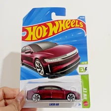 Hot Wheels 2026 Case C Lucid Air HW EV Maroon - International Card #59