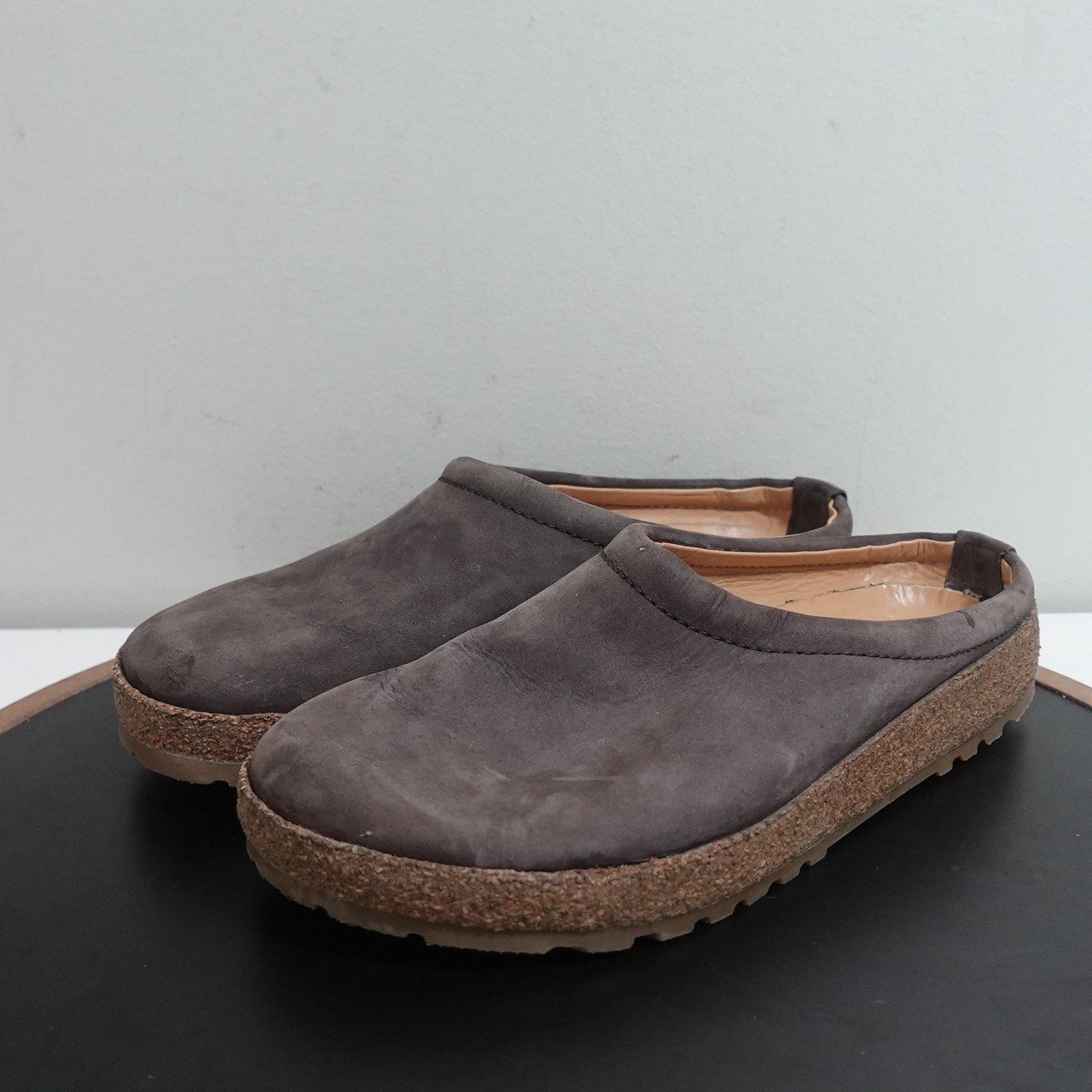 SAOLA Scarpe Haflinger donna taglia 9 zoccoli scamosciati grigi slip on comode suola sughero casual