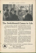 Magazine Ad - 1924 - AT&T / Bell System - Switchboard comes to life