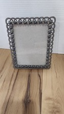 Vintage silver and blue bead 5 x 7 Picture Frame - 2 Way Display