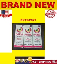 IVIZIA Sterile Lubricant Eye Drops for Dry Eyes, 0.33 fl oz 10ml, EX12/27 3PK