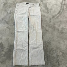 Eileen Fisher Linen Blend Straight Wide Leg Pants Trousers Size 2 Gray