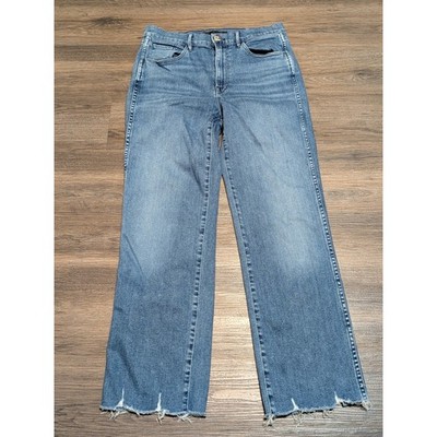 3x1 NYC Eliza Wide Leg Raw Hem Jeans Blue Medium Wash High Rise Size 27 Made USA
