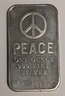 1 oz .999 Silver Vintage Art Bar ~ YCE Peace Design