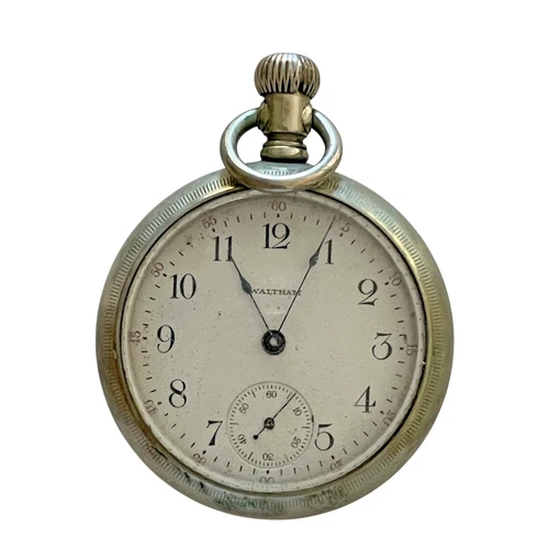 Vintage Waltham Pocket Watch Not Working Antique Silver Tone Open Face